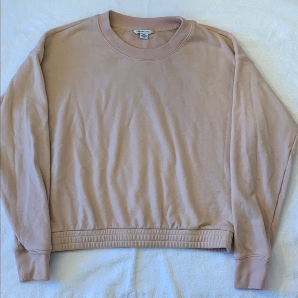 Light pink cropped crew neck